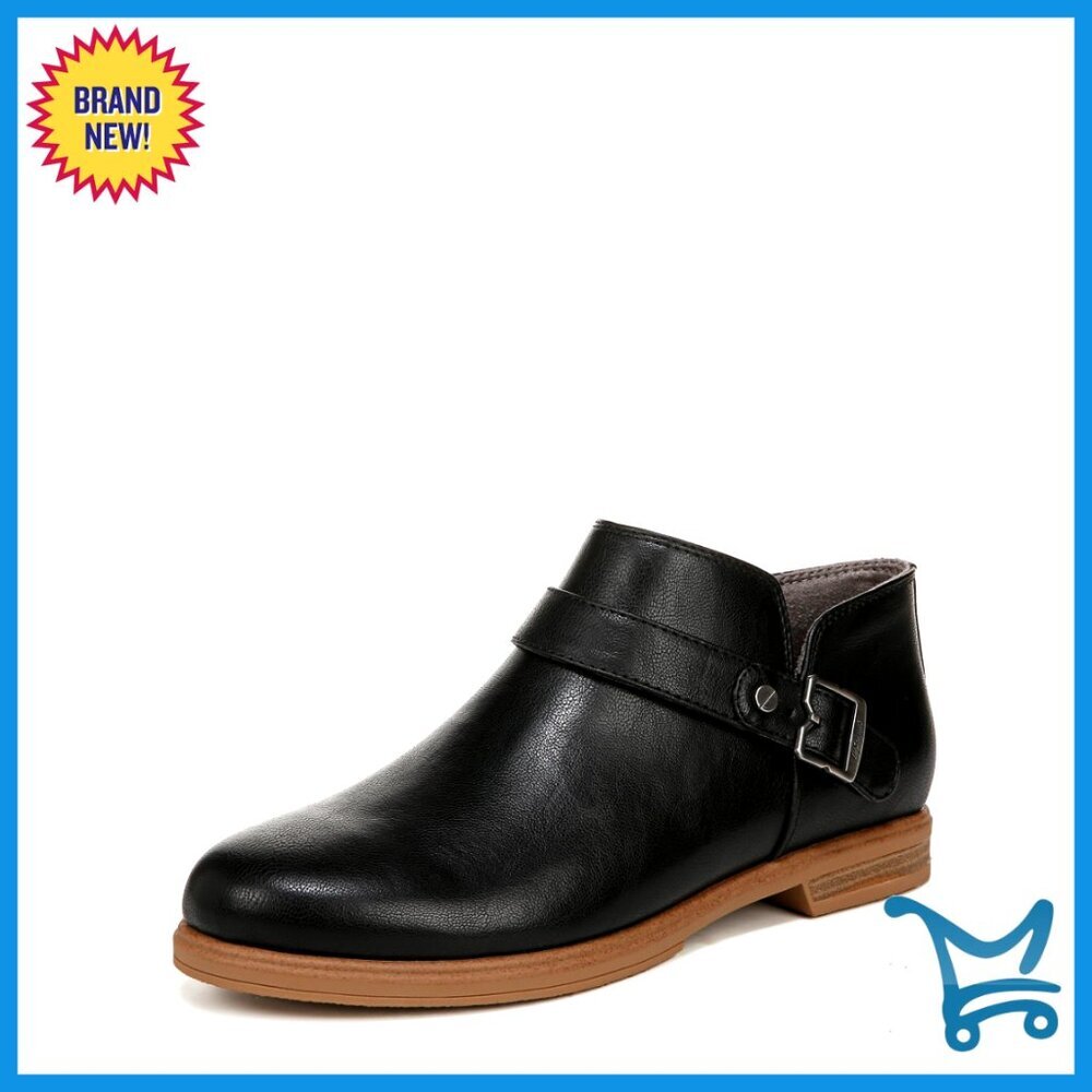 Faux Leather Ankle Booties with Inside Zip, 1 Inch Heel